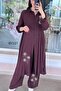 طقم فيسكوز مطرز بالزهور 6y117 - 3