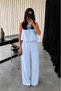 Women's Balloon Blouse with Puff Sleeves and Pants Set - 3