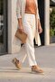 Mati̇lda Imported Special Series Women's Sandals with Stone Details on Wedge Heel Beige - 3