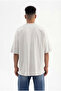 Men's Basic Cotton Super Oversize T-Shirt in Painting Gray - 4