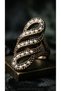 Bronze Vintage Women's Ring Authentic Tiny Pearl Worked Wind Model Adjustable - 3