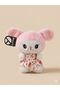 Kuromi Plush Toy in Pink Floral Dress 25 cm Cute Sanrio Figure Soft Sleeping Companion