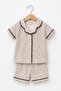 Girl's Heart Patterned Pajama Set Summer Short Sleeve Shorts Top and Bottom 2-Piece Set Cotton Buttoned Comfortable - 3