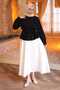 Black Shirt with Gathered Waist and Pleated Detail on the Shoulder - 3