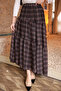 Brown Layered Patterned Chiffon Skirt