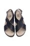 Black Cross Strap Sandals - 3