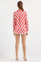 Women's Patterned Satin Burgundy Shirt - 5