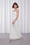 Women's White Backless Midi Lace Event Dress