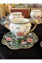 6-Piece Colorful Gilded Footed Coffee Cup Set 90 ml - 6