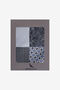 Men's Black-Grey Patterned Silk Handkerchief - 2