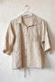 Beige Shirt Collar 3/4 Sleeve Buttoned Pocketed Perforated Embroidered Casual Cotton Woven Shirt 63 60 - 2