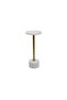 White Marble Side Coffee Table with Golden Touch 25 cm - 3