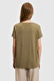 Women's Khaki Basic T-Shirt 50321833-Vr027 - 5