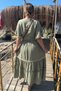 Linen Skirt and Blouse Set with Shell Accessories - 5
