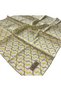 Sura Pure Silk Scarf White Yellow Geometric Pattern 2337 - 09 - 2