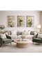 Wooden Framed 3-Piece Tulip Painting Set |   Cream Beige Green Floral Modern Living Room Wall Decor - 2