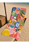Mediterranean Themed Fruit and Flower Patterned Beach Towel