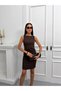 Women's Sleeveless Mini Dress Straight Cut Stylish Invitation Office Dress - 3