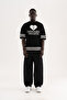 Men's Patterned Knitwear T-Shirt Black - 7