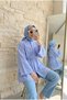 Women's Wide Cuff Sleeves Poplin Shirt with Lace Detail - 3