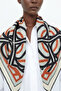 Black Tile Patterned Silk Scarf - 3