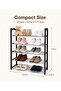 Shoe Rack, 5-Tier Shoe Storage Organizer with Steel Rails Free Standing Slipper Shlef Rack [Easy Assembly] 14-16 Pair Shoes, Stackable Shoe Tower for Entryway, bedroom - Black - 3