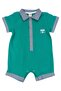 Baby Boy Green Collared Buttoned Jumpsuit