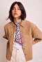 Women's Neck Scarf Leona Rouge Patterned Ecru – Slim Form, Stylish Accessory with Leopard Detail - 4