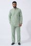 Mint Green Wide Fit 100% Cotton Muslin Men's Hajj and Umrah Set - High Collar, Long Sleeves, Anti-Sweat - 4