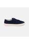 Men's Navy Blue Lace-Up Casual Suede Sports Shoes - 2