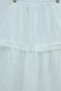 Elastic Waist Lace Detailed Embossed Lined Voile Skirt -White - 4