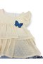 Girl's Festive Butterfly Detailed Pompom Blouse and Denim Shorts Stylish 2-3-4-5 Years Old 2-Piece Set - 6