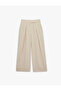 Normal Waist Modal Wide Leg Pleated Trousers - 3