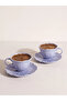 Lcw Home Lilac Patterned Porcelain Coffee Cup Set for 2 People 90 ml