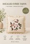 2-Piece Ruffled Floral Patterned Decorative Throw Pillow Cover 100% Cotton Organic Dye Printed 45X45 cm - 2