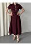 Burgundy Front Zipper Dress - 4824 - 2