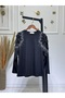 Women's New Season Imported Combed Cotton Blouse with Stones on the Shoulders and Embroidery - 6