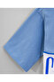 100% Cotton Oversized Text Printed Polo T-Shirt & Shorts Set - Blue - 8