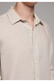 Regular Fit Shirt Neck Plain Men's Beige Long Sleeve Shirt - 4