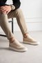 Rs625 Men's Casual Lace-Up Linen Sports Sneaker Shoes Kbt - Beige