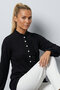 Tuan Ruffle Collar Placketed Stylish Button Detailed Jacquard Long Sleeve Women's Blouse & Hijab Blouse - Black - 4