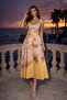 Women's Thin Straps Floral Long Maxi Linen Yellow Dress