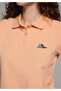 Regular Fit Polo Collar Embroidered Women's Orange Short Sleeve T-Shirt - 4
