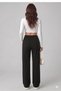 Women's Black -Sweatpants- Oversize Comfortable Casual Daily Sweatpants with Adjustable Waist and Washable Fabric - 2
