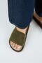 Lizette Women's Genuine Leather Single Strap Khaki Slippers - 7