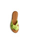 Nira Neon Green Genuine Leather Women's Slippers - 5