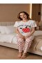 Women's Pajama Set with Apple Design - 3