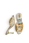 Women's Slippers with Heels, Gold Stone Beaded Evening Dress, New Season F400