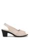Elit Msl1926-01 Women's Genuine Leather Heeled Sandals Beige - 2