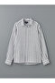 Nevavm Regular Fit Long Sleeve Striped 100% Linen Men's Shirt with Difference - 5